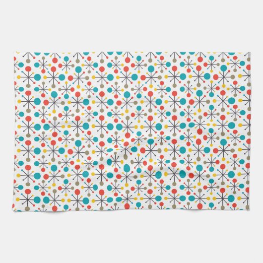 MidCentury Moderne  retro Abstracte kunst Theedoek (Horizontaal)