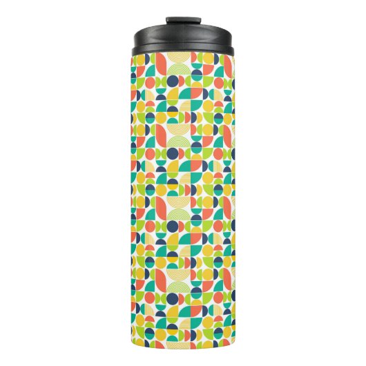 MidCentury Moderne retro Abstracte kunst Thermosbeker (Voorkant)