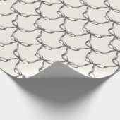 Midcentury Moderne Retro BlackBow Kerstmis Cadeaupapier (Hoek)