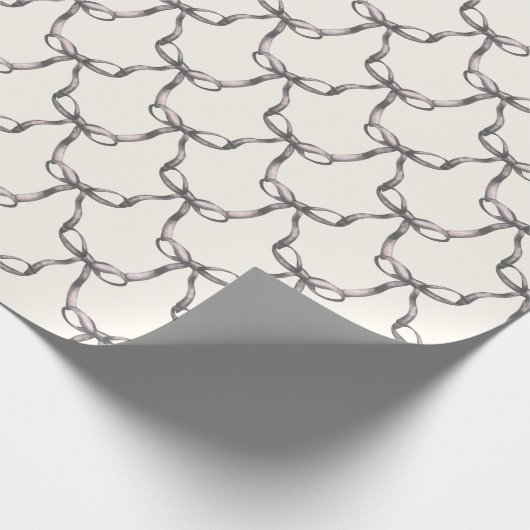 Midcentury Moderne Retro BlackBow Kerstmis Cadeaupapier (Hoek)