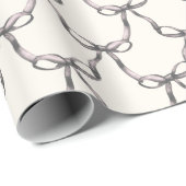 Midcentury Moderne Retro BlackBow Kerstmis Cadeaupapier (Rol Hoek)