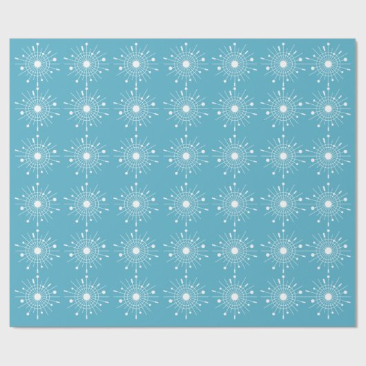 Midcentury Moderne Sputnik Sneeuwvlok Kerstmis MCM Cadeaupapier (Vlak)