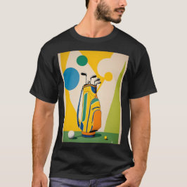 Midcentury moderne stijl golfclubs t-shirt