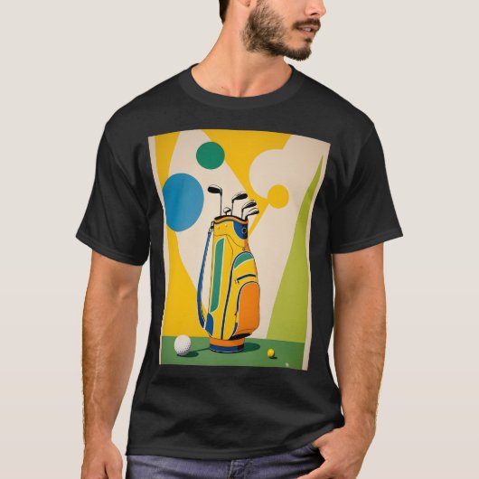 Midcentury moderne stijl golfclubs t-shirt (Voorkant)