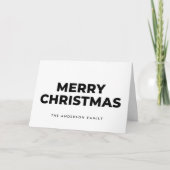 Midcentury Monochrome Script Merry Christmas Feestdagen Kaart (Voorkant)