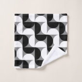 Midcentury patroon schalen zwart wit bad handdoek (Wasdoekje)