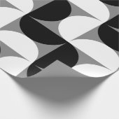 Midcentury patroon schalen zwart wit cadeaupapier (Hoek)