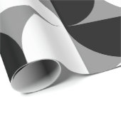 Midcentury patroon schalen zwart wit cadeaupapier (Rol Hoek)