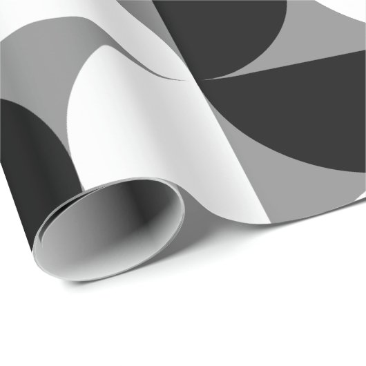 Midcentury patroon schalen zwart wit cadeaupapier (Rol Hoek)