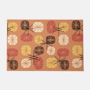 Midcentury Pattern Oblongs Autumn Orange Deurmat