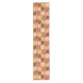Midcentury Pattern Oblongs Autumn Orange Korte Tafelloper (Voorkant)