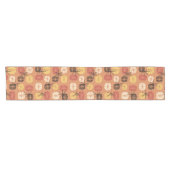 Midcentury Pattern Oblongs Autumn Orange Korte Tafelloper (Horizontaal)