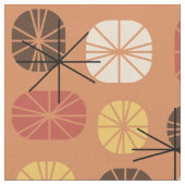 Midcentury Pattern Oblongs Autumn Orange Stof (Close Up)