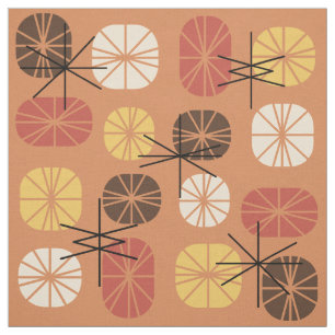 Midcentury Pattern Oblongs Autumn Orange Stof