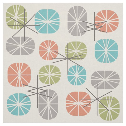 Midcentury Pattern Oblongs Colorful Multicolored Stof (Swatch)