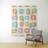 Midcentury Pattern Oblongs Colorful Multicolored Wandkleed (In situ)