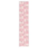 Midcentury Pattern Oblongs Pink Vanilla Korte Tafelloper (Voorkant)