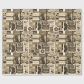 MIDCENTURY RECORD ADVERTEREN WRAPPINGSPAPIER CADEAUPAPIER (Vlak)