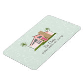 Midcentury Retro Roze Huisadres Magneet (Linkerzijde)