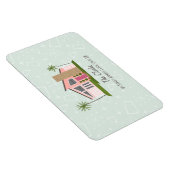 Midcentury Retro Roze Huisadres Magneet (Rechterzijde)