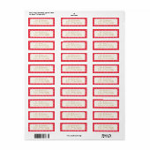 MidCentury Rood Roze Schattige Kerst Retouradres Etiket (Full Sheet)