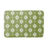 Midcentury Starbursts Diamonds Olive Green Badmat (Voorkant)