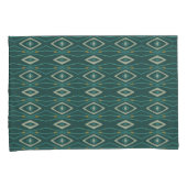 Midcentury Style Diamonds Orange Teal Abstract Kussensloop (Voorkant-Rechts)