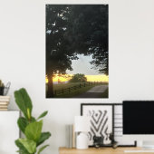 Middag Bewolkte Zonsondergang Poster (Thuiskantoor)