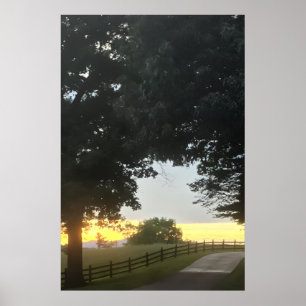 Middag Bewolkte Zonsondergang Poster