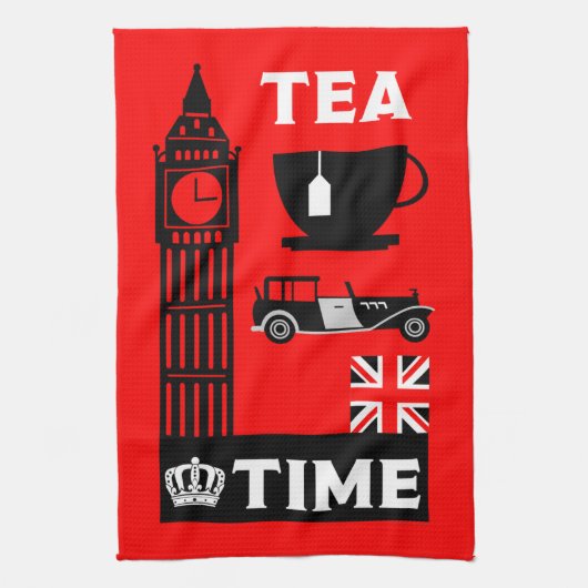 Middag Britse thee feesten Theedoek (Verticaal)