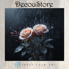 Middag Elegantie: Roze Rozen Decoupage Tissuepapier