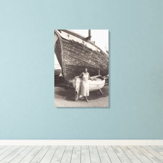 Middag in de Franse Rivièra Cannes in de jaren 193 Canvas Afdruk (Insitu (Houten vloer))