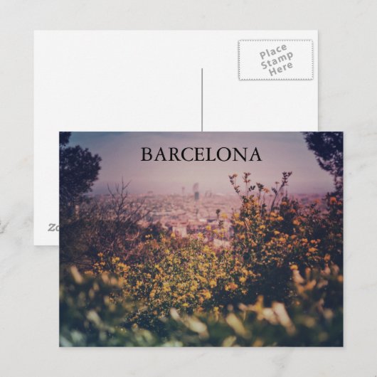 MIDDAG IN HET BRIEFKAART VAN BARCELONA (Voorkant / Achterkant)