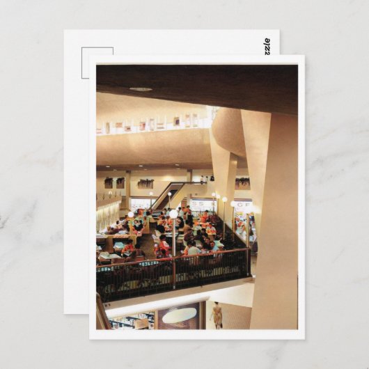 Middag in het Winkelcentrum, jaren 60 Inspired Vin Briefkaart (Voorkant / Achterkant)