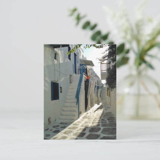 Middag in Mykonos Briefkaart (Staand voorkant)