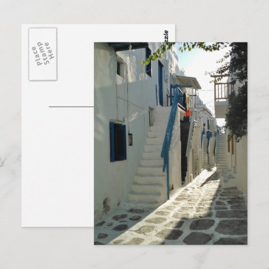 Middag in Mykonos Briefkaart (Voorkant / Achterkant)