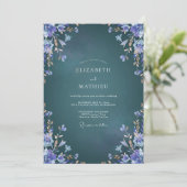 Middag Lavendel Loof Eucalyptus Bruiloft Kaart (Staand voorkant)