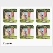 middag pauze 2000 vierkante sticker (Vel)