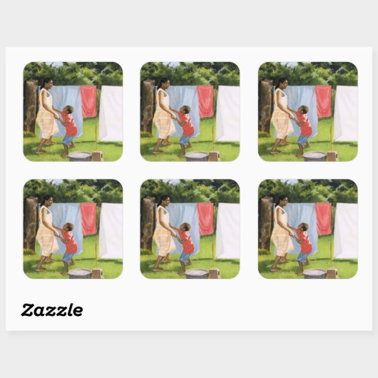 middag pauze 2000 vierkante sticker (Vel)