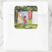 middag pauze 2000 vierkante sticker (Tas)