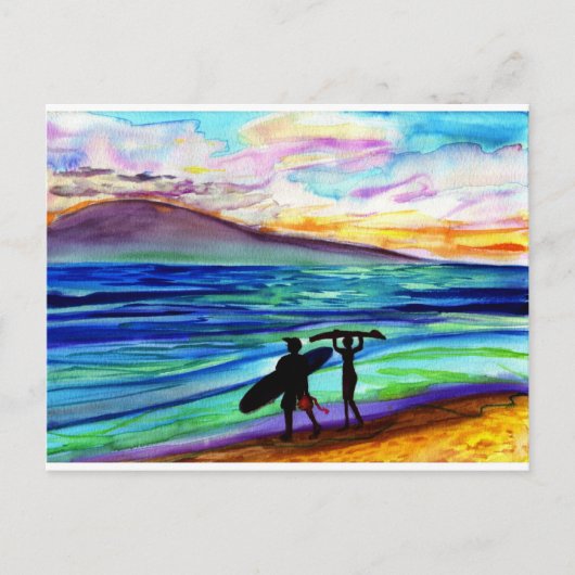 Middag surfles Lahaina Briefkaart (Voorkant)