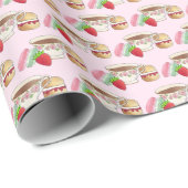 Middag Tea Party Macarons Teacup Cream Scone Cadeaupapier (Rol Hoek)