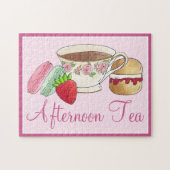 Middag Tea Party Macarons Teacup Cream Scone Legpuzzel (Horizontaal)