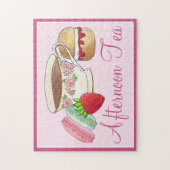 Middag Tea Party Macarons Teacup Cream Scone Legpuzzel (Verticaal)