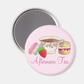 Middag Tea Party Macarons Teacup Cream Scone Magneet (Voorkant / Achterkant)