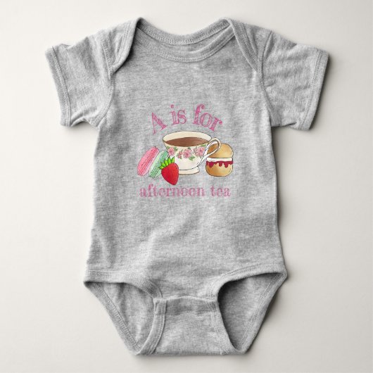 Middag Tea Party Macarons Teacup Cream Scone Romper (Voorkant)