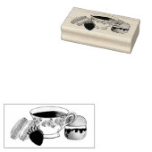 Middag Tea Party Macarons Teacup Cream Scone Rubberstempel (Gestempeld)