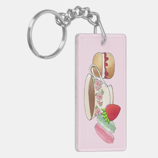 Middag Tea Party Macarons Teacup Cream Scone Sleutelhanger (Voorkant Links)