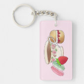 Middag Tea Party Macarons Teacup Cream Scone Sleutelhanger (Voorkant)
