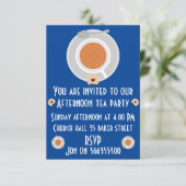 Middag thee uitnodiging informatiekaartje (Staand voorkant)